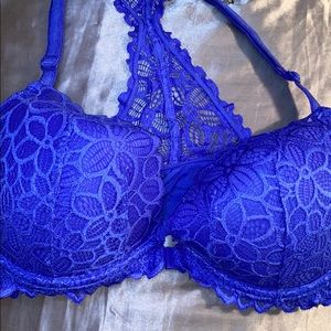 Lined lace push-up razor back PINK sz 34DD